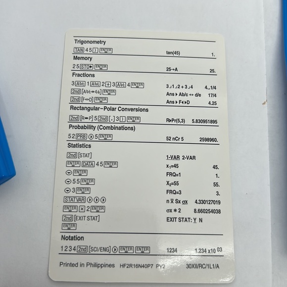 Texas Instruments TI-30X IIS Scientific Calculator, Blue - Picture 6 of 8